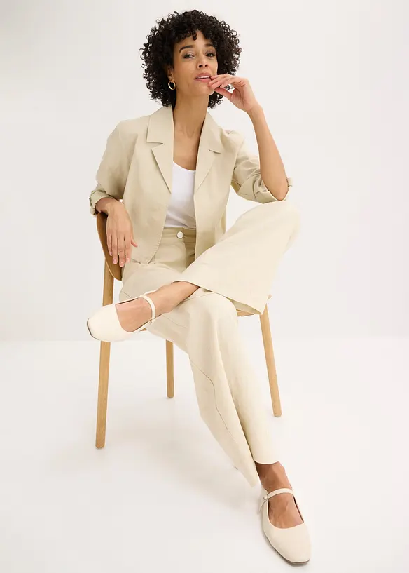 Blusjacka i linnemix, bonprix