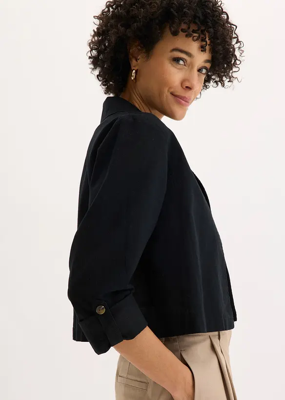 Blusjacka i linnemix, bonprix