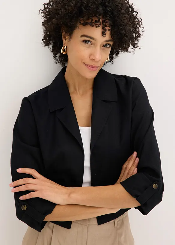 Blusjacka i linnemix, bonprix