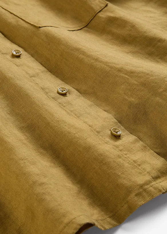 Kort&auml;rmad linneblus, bonprix