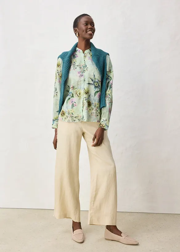 Volangblus av svalkande rami, bonprix