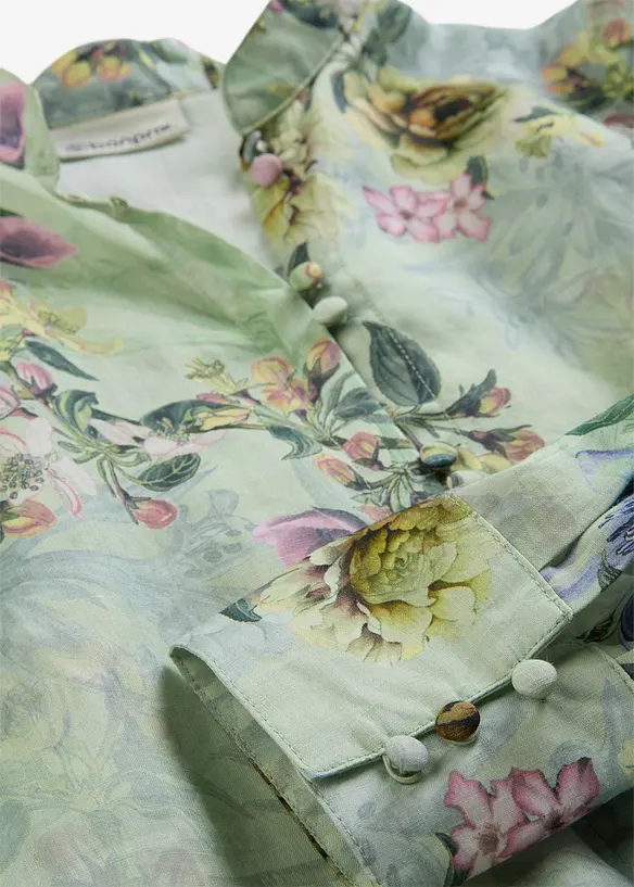 Volangblus av svalkande rami, bonprix