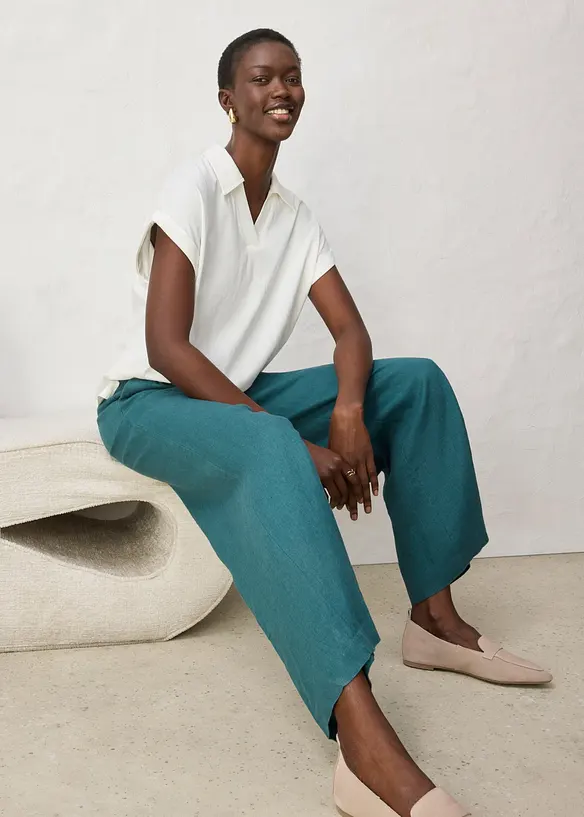 Pik&eacute;tr&ouml;ja med silke, vid modell, bonprix