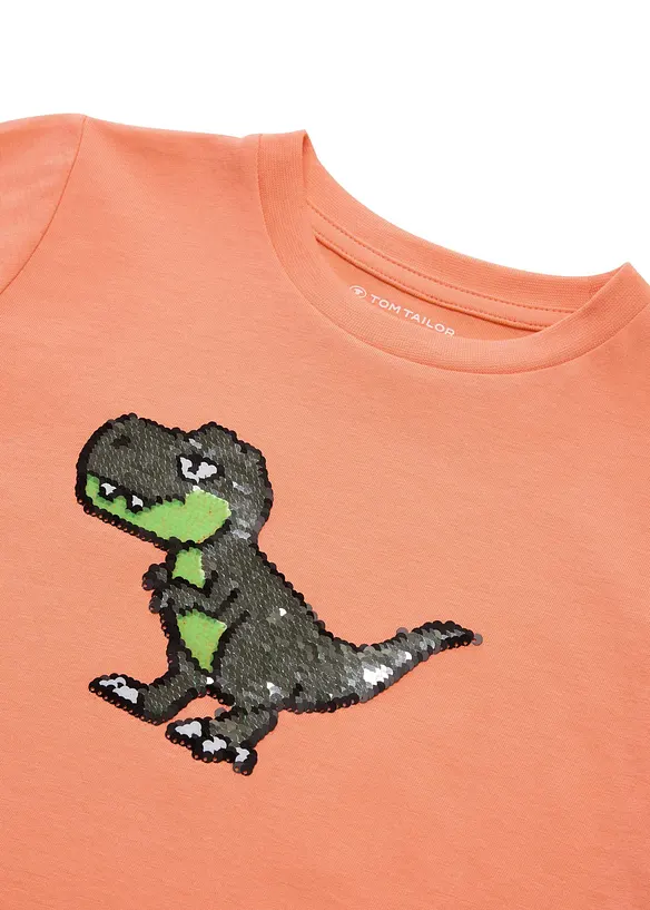 T-shirt med dinosauriemotiv av v&auml;ndbara paljetter fr&aring;n Tom Tailor, Tom Tailor