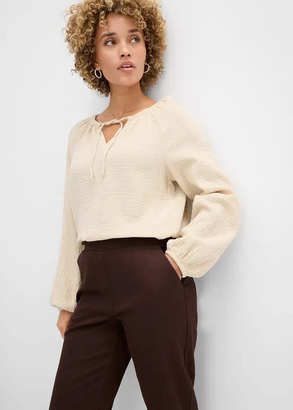 Twillbyxa i ballongmodell av bomull, bonprix