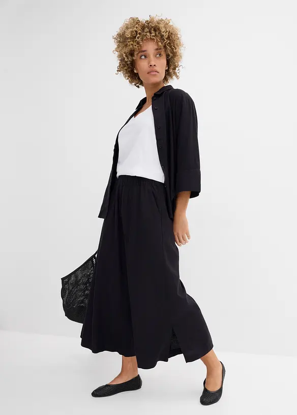 Palazzobyxa i linnemix, bonprix