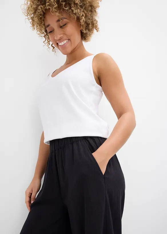 Palazzobyxa i linnemix, bonprix