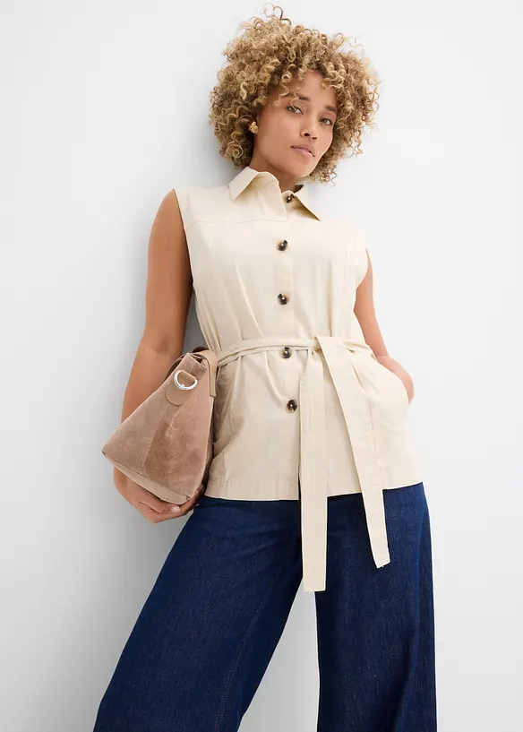 V&auml;st i bomull med sk&auml;rp, bonprix