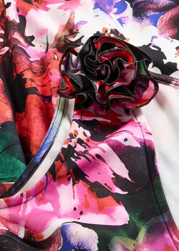 Aftonkl&auml;nning av kr&auml;pp med strukturyta och blomapplikation, bonprix