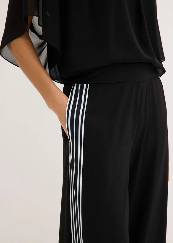 Jerseybyxa med r&auml;nder i sidan, bonprix