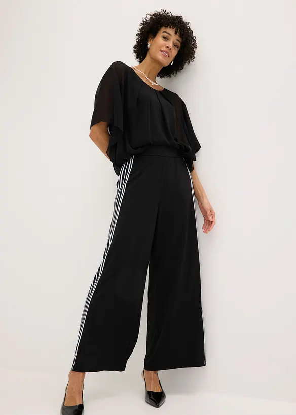 Jerseybyxa med r&auml;nder i sidan, bonprix