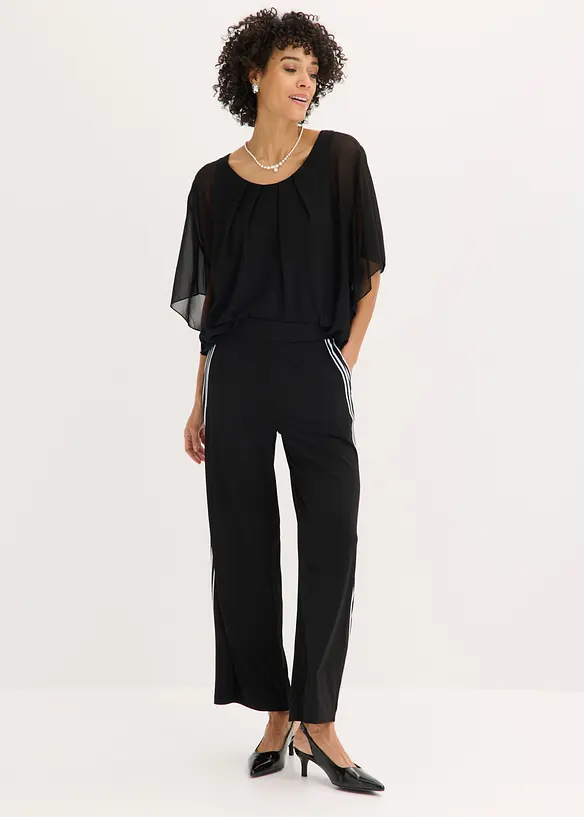 Jerseybyxa med r&auml;nder i sidan, bonprix