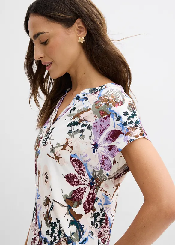 Tunika med korta &auml;rmar, av mjuk viskos, bonprix