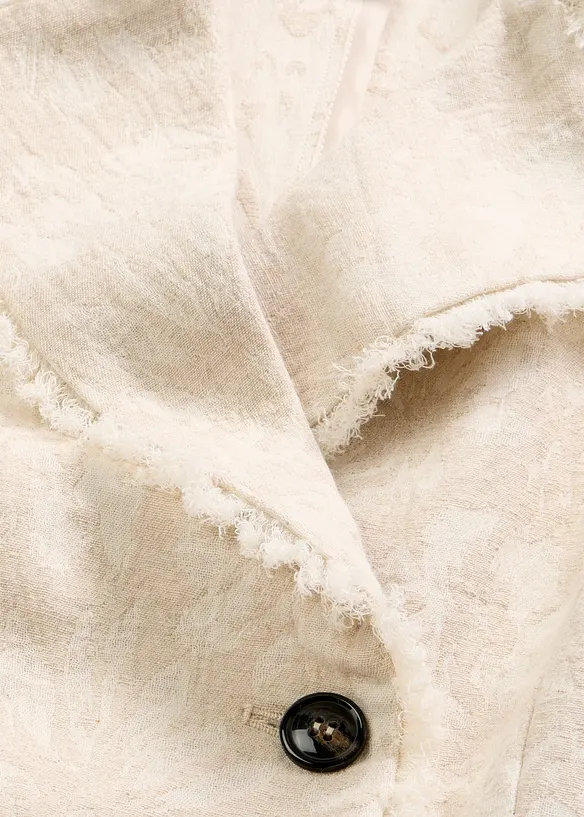 Jacka av bomullsjacquard med lin, bonprix