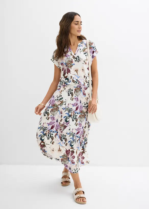 Tunika med korta &auml;rmar, av mjuk viskos, bonprix