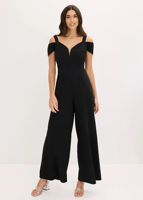 Jumpsuit av kr&auml;pp med struktur, bonprix