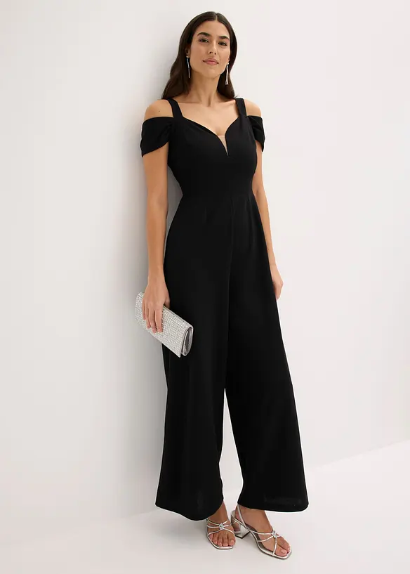 Jumpsuit av kr&auml;pp med struktur, bonprix