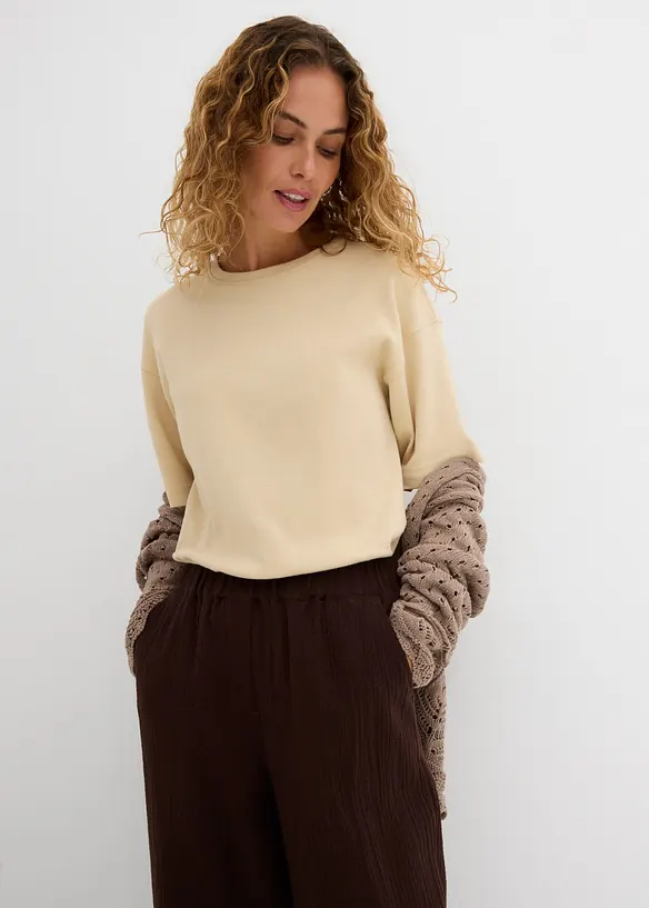 Byxa i barrelmodell av bomullsmuslin, bonprix