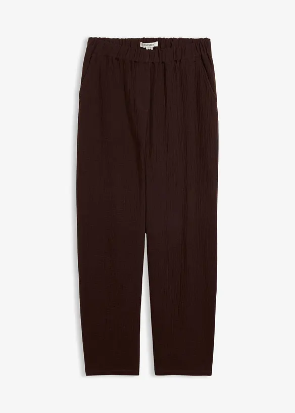 Byxa i barrelmodell av bomullsmuslin, bonprix