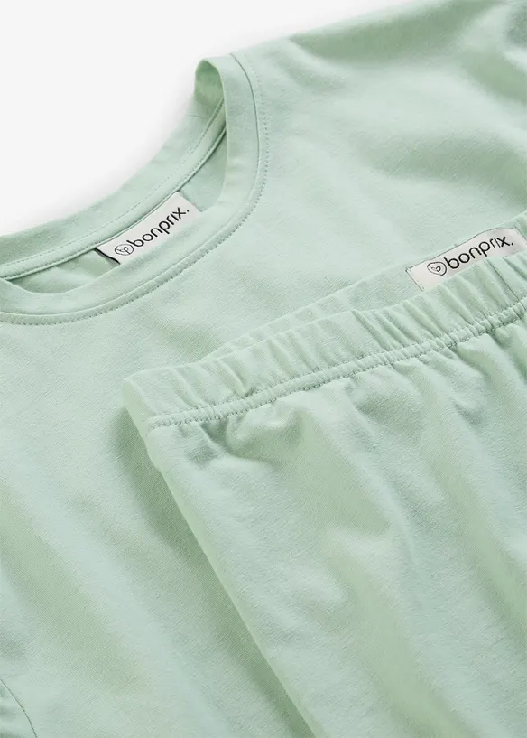 Topp och cykelbyxa med bomull och stretch (2 delar), bonprix