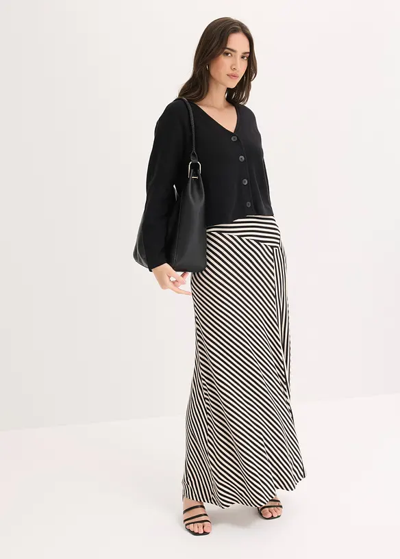 Jerseykjol i viskosmix, bonprix