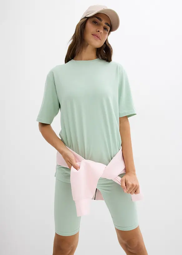 Topp och cykelbyxa med bomull och stretch (2 delar), bonprix