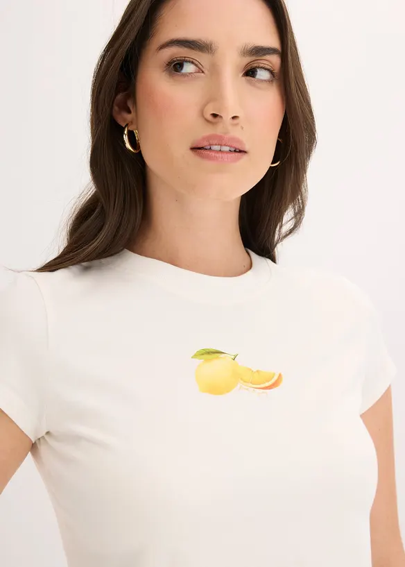 Topp av elastisk bomull, bonprix