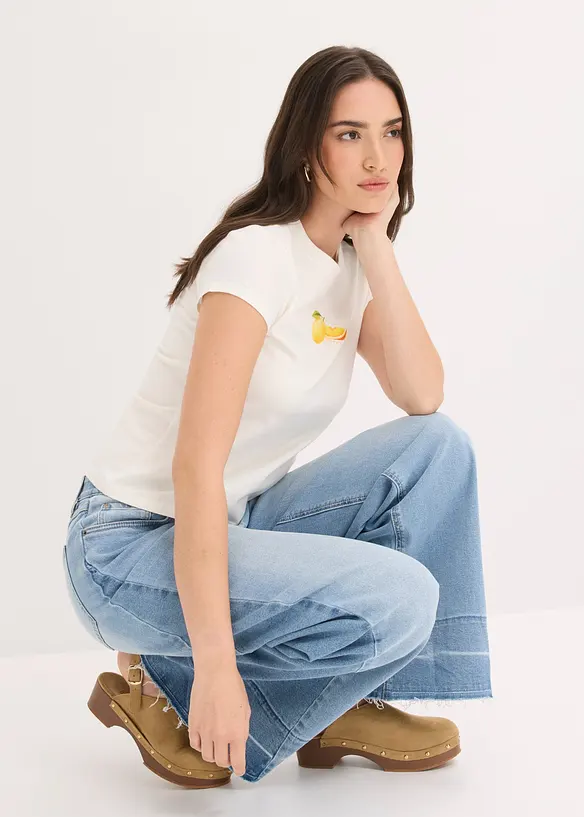 Topp av elastisk bomull, bonprix