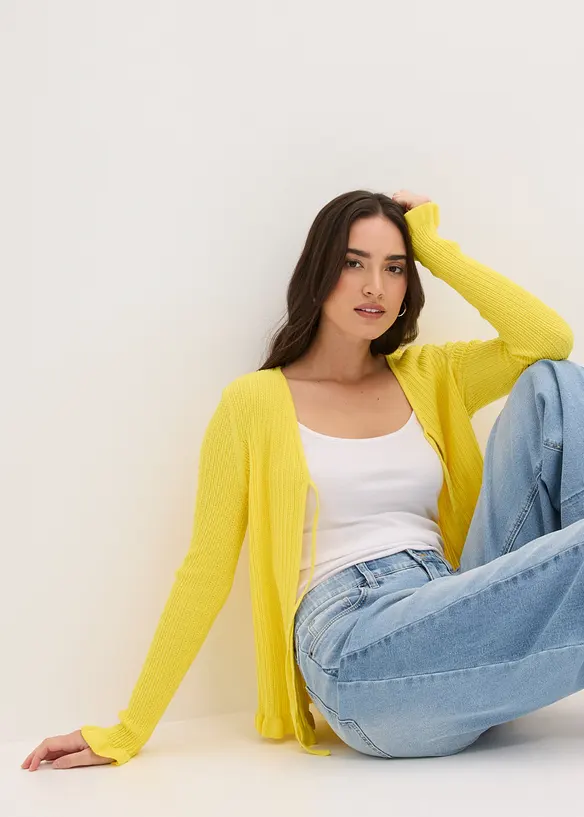 Cardigan i bomullsmix, bonprix