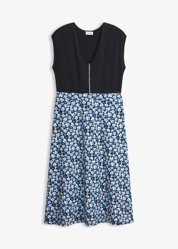 Mellanl&aring;ng jerseykl&auml;nning i viskosmix, bonprix