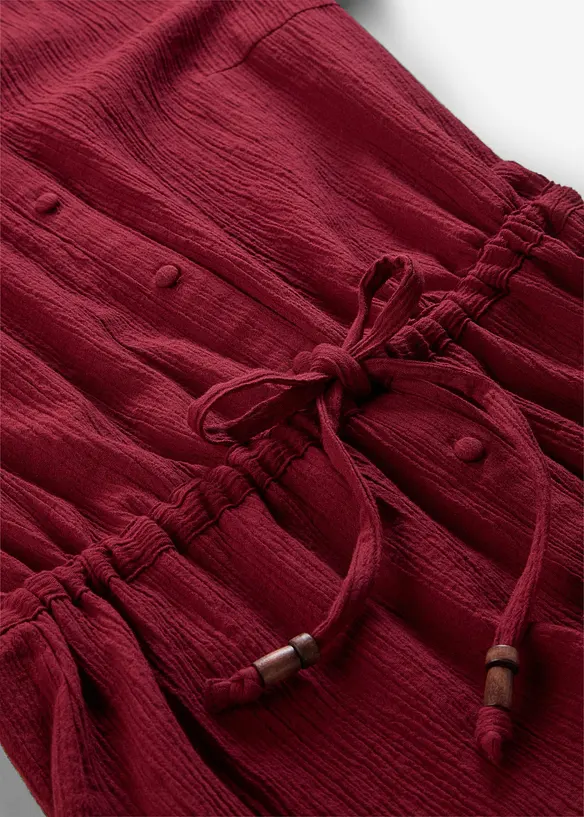 Blus i krinklat material med struktur, bonprix