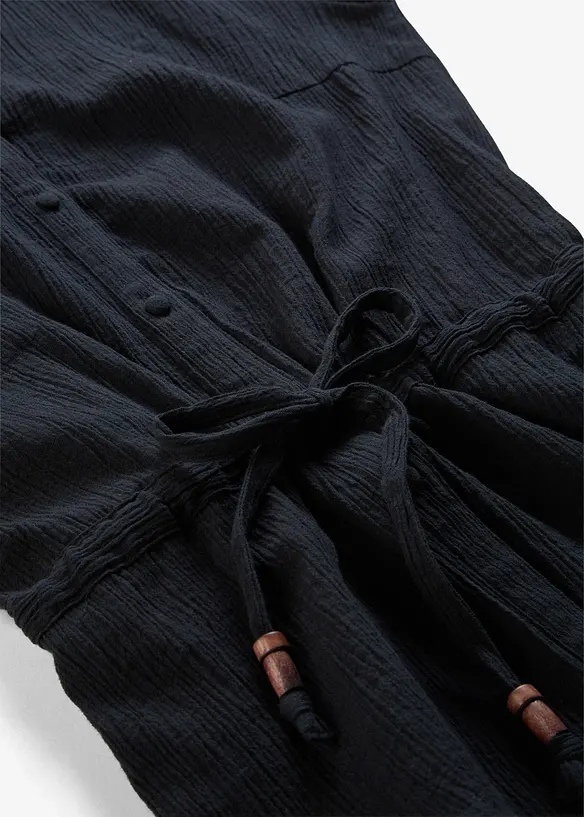 Blus i krinklat material med struktur, bonprix