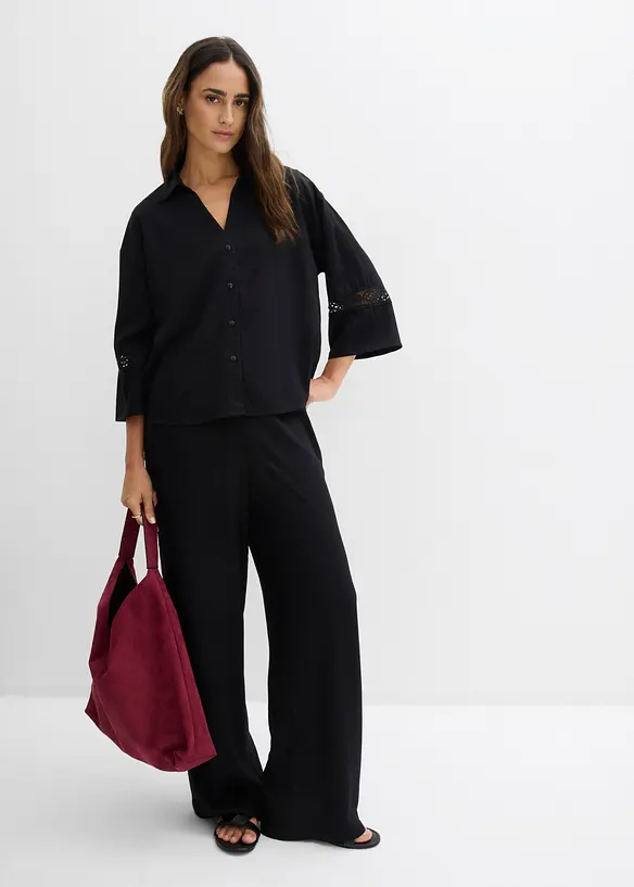 Blus i f&ouml;ljsam viskos, bonprix