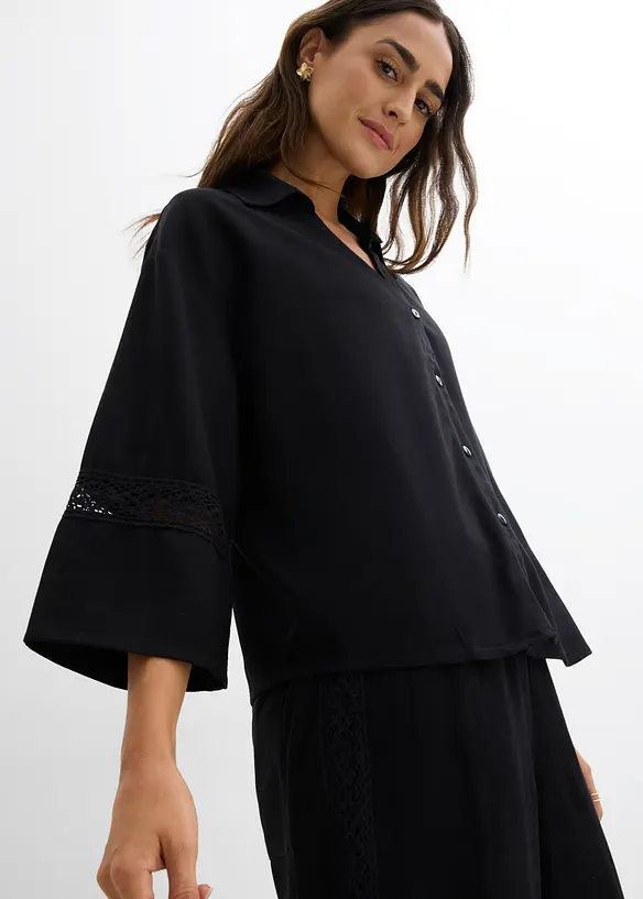 Blus i f&ouml;ljsam viskos, bonprix