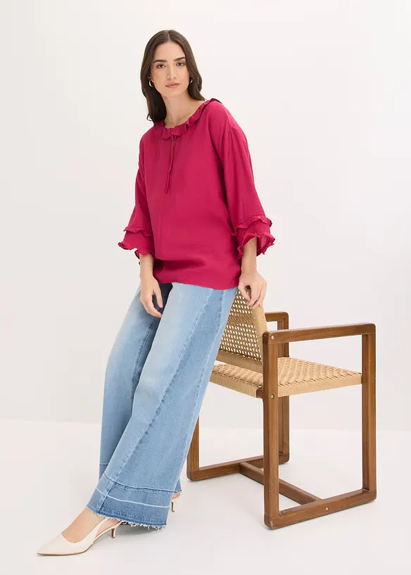 Blus av tunn viskosmix, bonprix