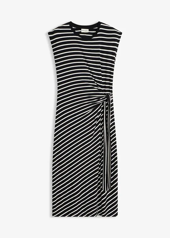 Jerseykl&auml;nning med drapering, bonprix