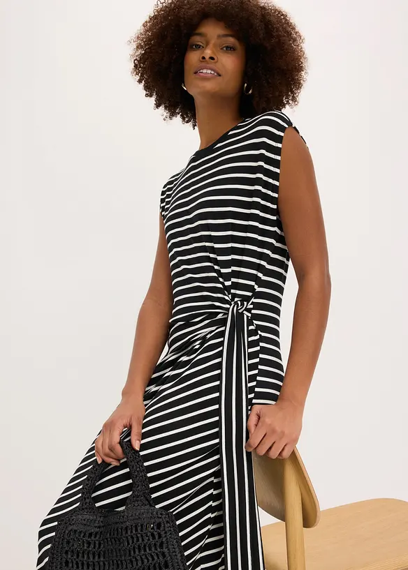 Jerseykl&auml;nning med drapering, bonprix