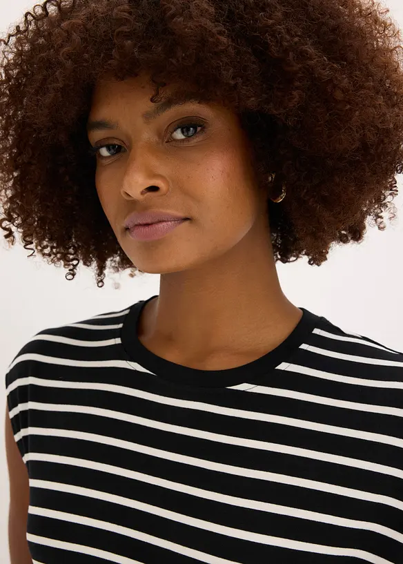 Jerseykl&auml;nning med drapering, bonprix