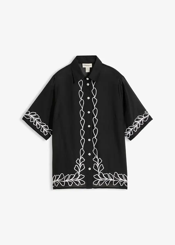 Blus med broderi, bonprix