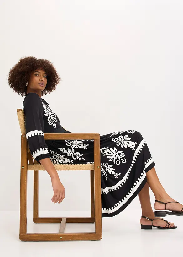 Jerseykl&auml;nning i mjuk viskosmix, bonprix