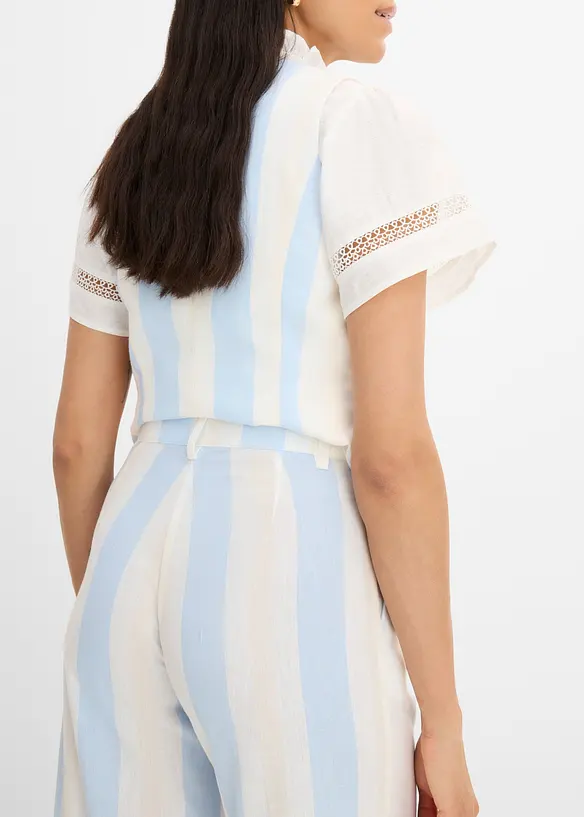 Palazzobyxa med linnelook, bonprix