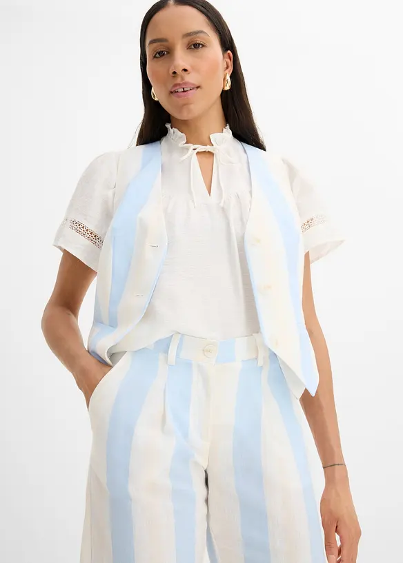 Palazzobyxa med linnelook, bonprix