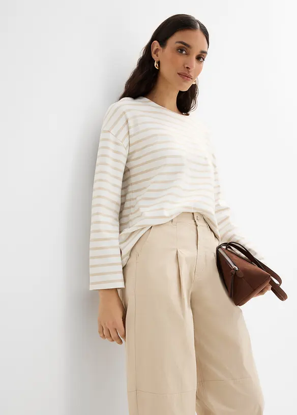 Culotter i tunn twill med ballongeffekt, bonprix