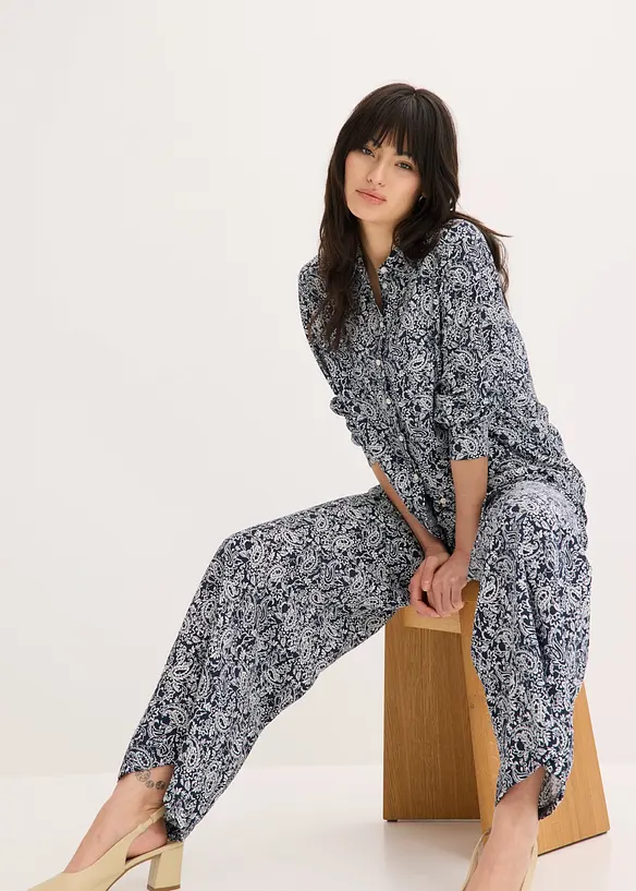 Vid dra p&aring;-byxa i viskosmix, bonprix