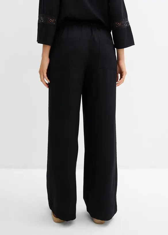 Ledig byxa av viskos med mjukt fall, bonprix