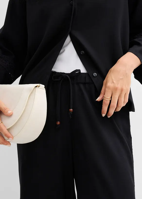 Ledig byxa av viskos med mjukt fall, bonprix