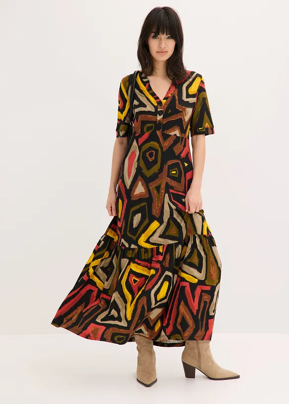 Maxikl&auml;nning i mjuk viskosmix, bonprix