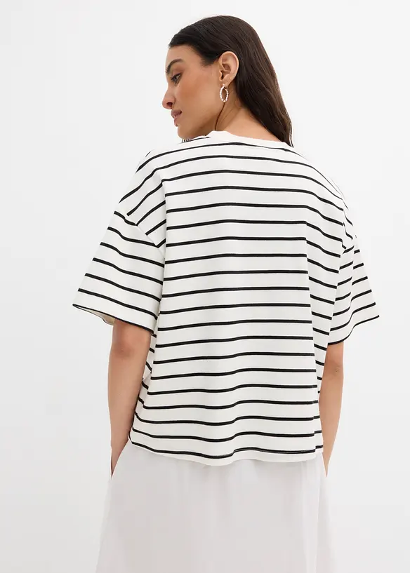 Randig T-shirt i ekologisk bomull, bonprix