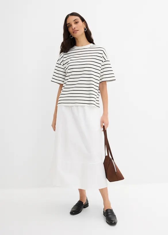 Randig T-shirt i ekologisk bomull, bonprix