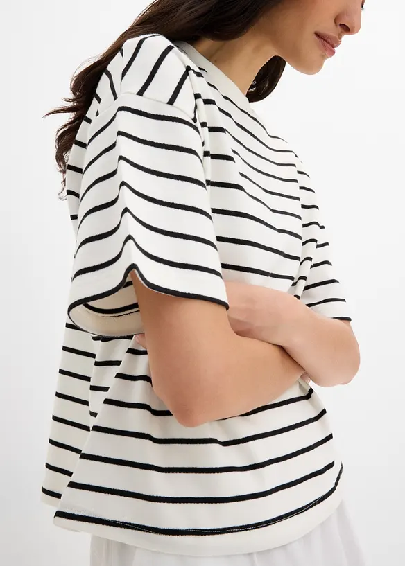 Randig T-shirt i ekologisk bomull, bonprix